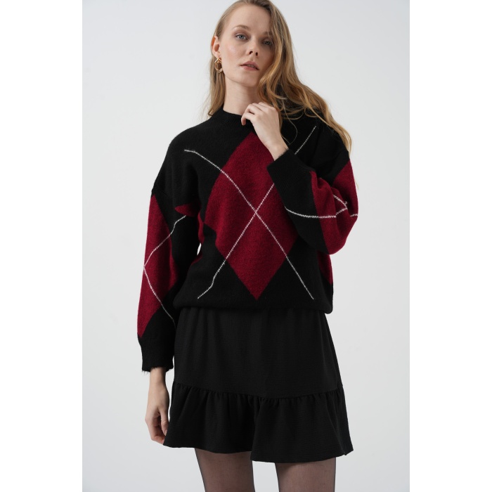 1884 Örme Siyah Mini Etek