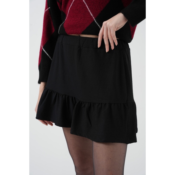 1884 Örme Siyah Mini Etek