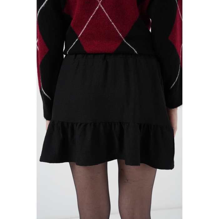 1884 Örme Siyah Mini Etek