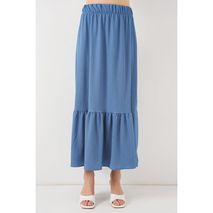 1886 Uzun Örme Etek - İndigo