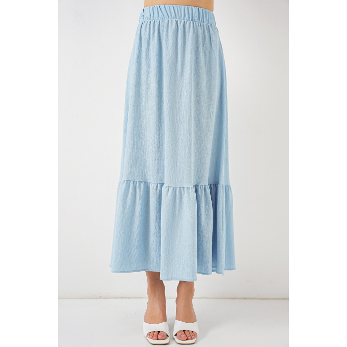 1886 Uzun Örme Etek - Açık Mavi