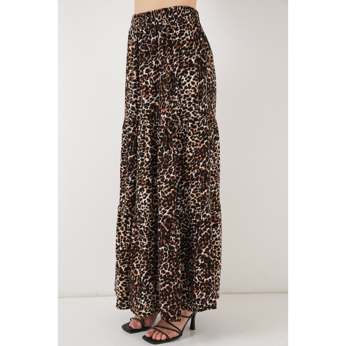 1898 Desenli Uzun Etek - C. Kahverengi