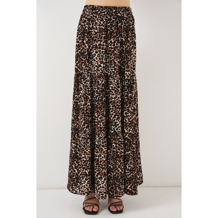 1898 Desenli Uzun Etek - C. Kahverengi