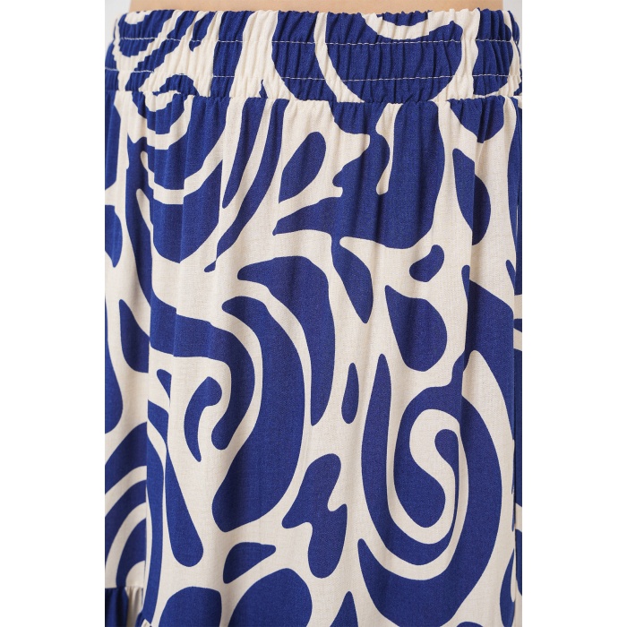 1898 Desenli Uzun Etek - F.Lacivert