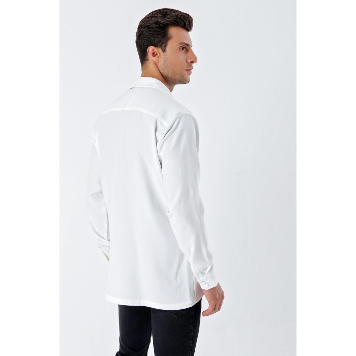 20193 Oversize Erkek Gömlek - Beyaz