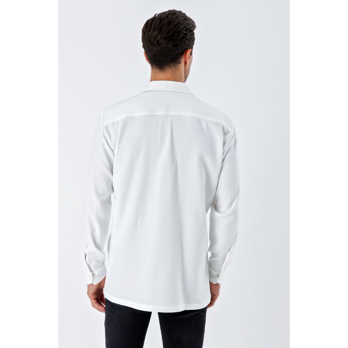 20193 Oversize Erkek Gömlek - Beyaz
