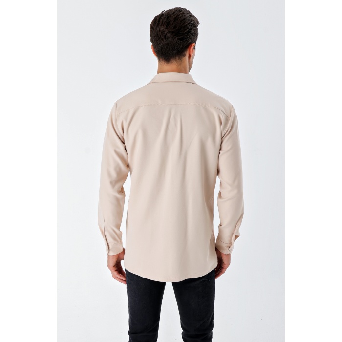 20193 Oversize Erkek Gömlek - Krem