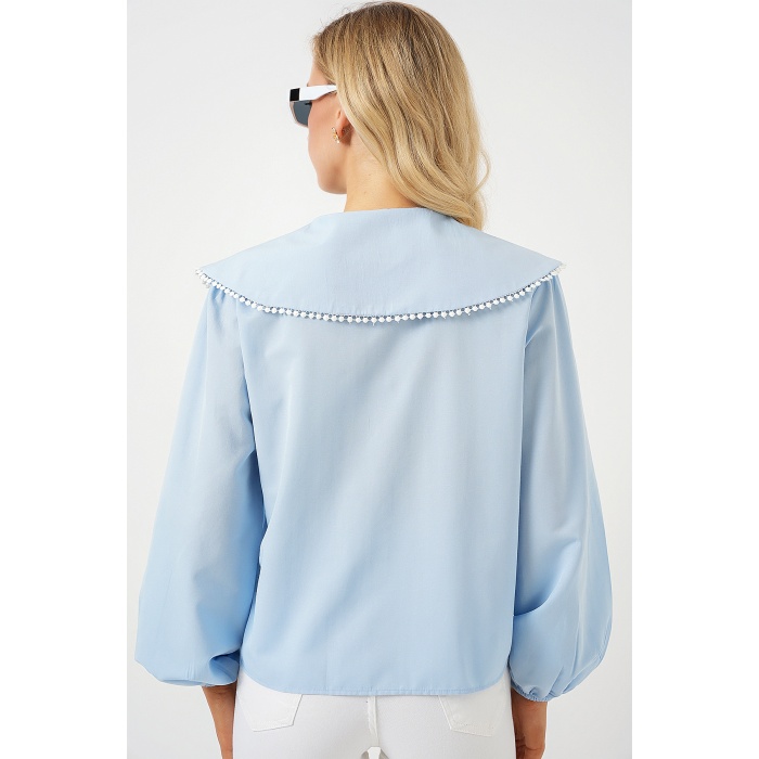 Kadın Bebe Yaka Gömlek 20314 - Mavi