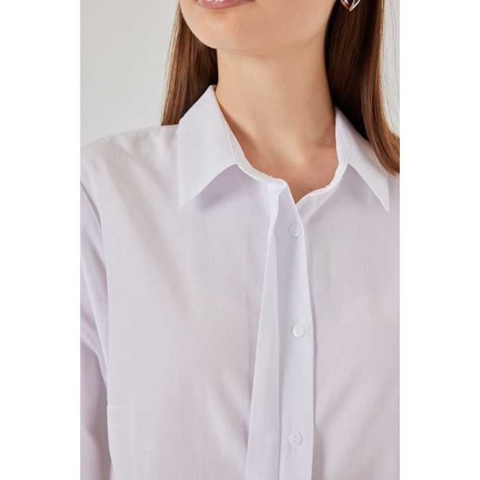 Kadın Basic Gömlek 20348 - Beyaz