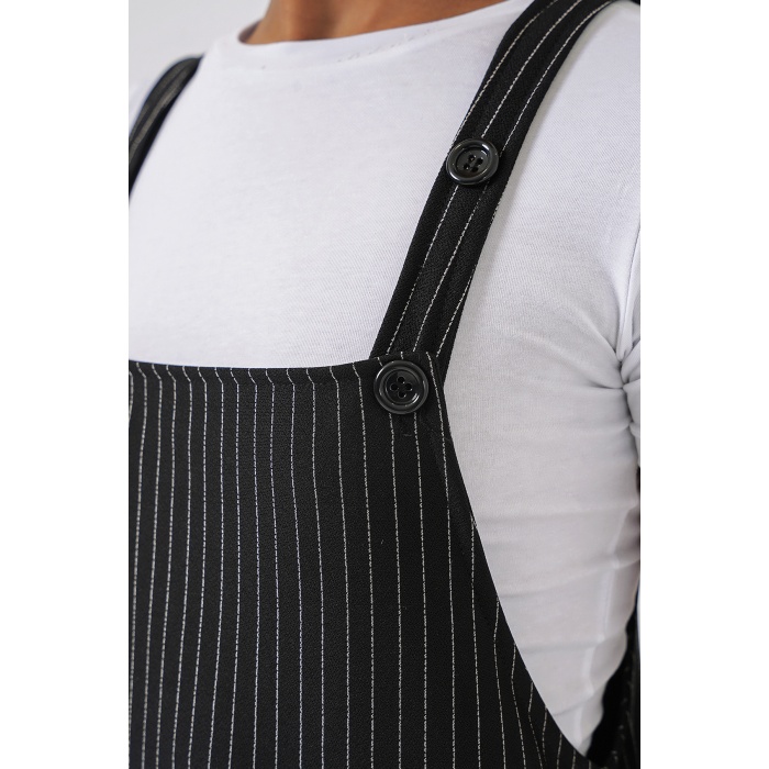 2440 Mini Salopet Elbise - Siyah