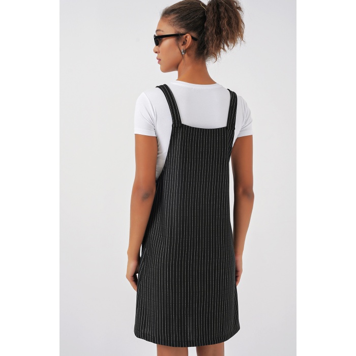 2440 Mini Salopet Elbise - Siyah