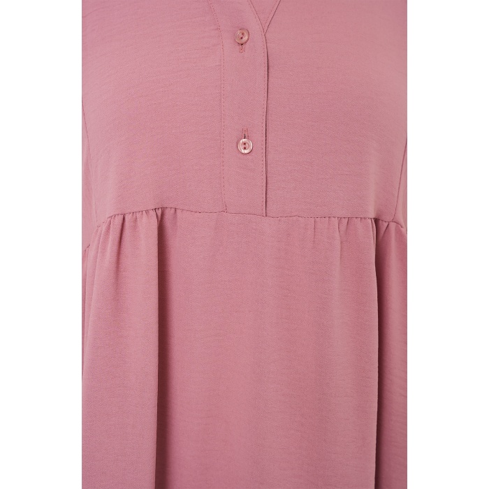 Kadın Uzun Tesettür Elbise 2525 - Gül Kurusu