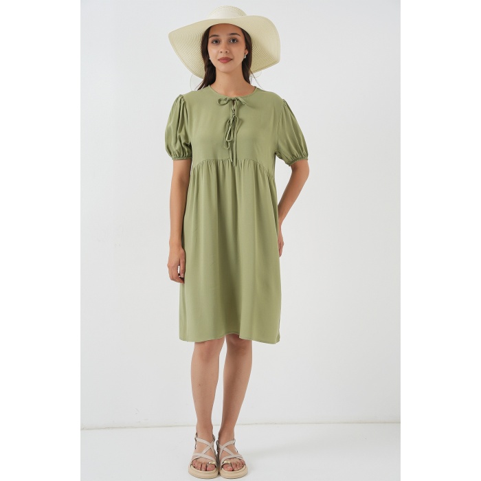 Kadın Bağcıklı Midi Elbise 2575 - C. Çağla