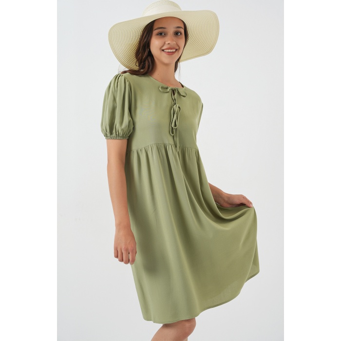 Kadın Bağcıklı Midi Elbise 2575 - C. Çağla