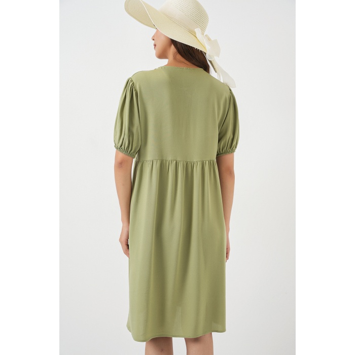 Kadın Bağcıklı Midi Elbise 2575 - C. Çağla