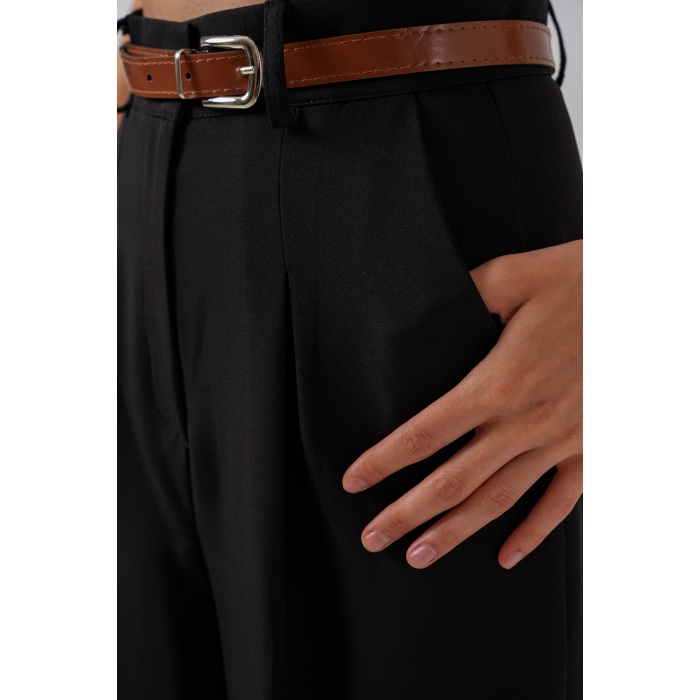 Kadın Yüksek Bel Palazzo Pantolon 30051 - Siyah
