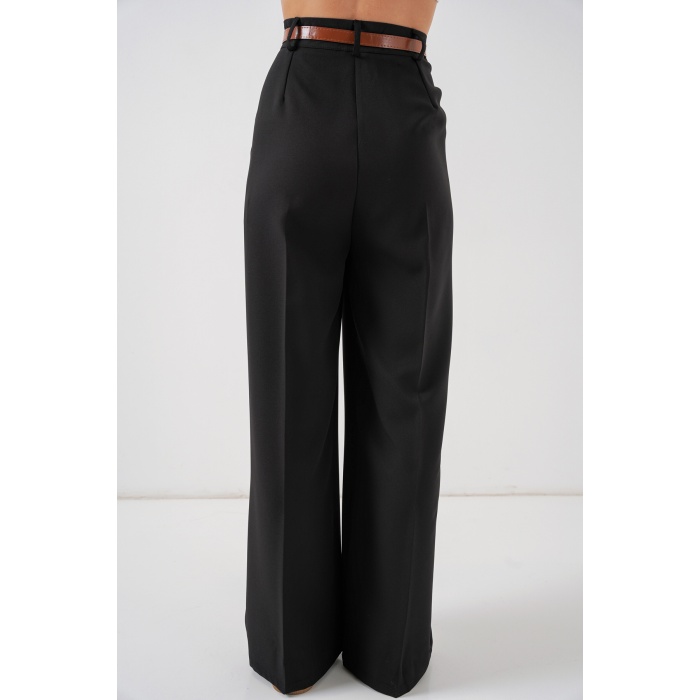 Kadın Yüksek Bel Palazzo Pantolon 30051 - Siyah