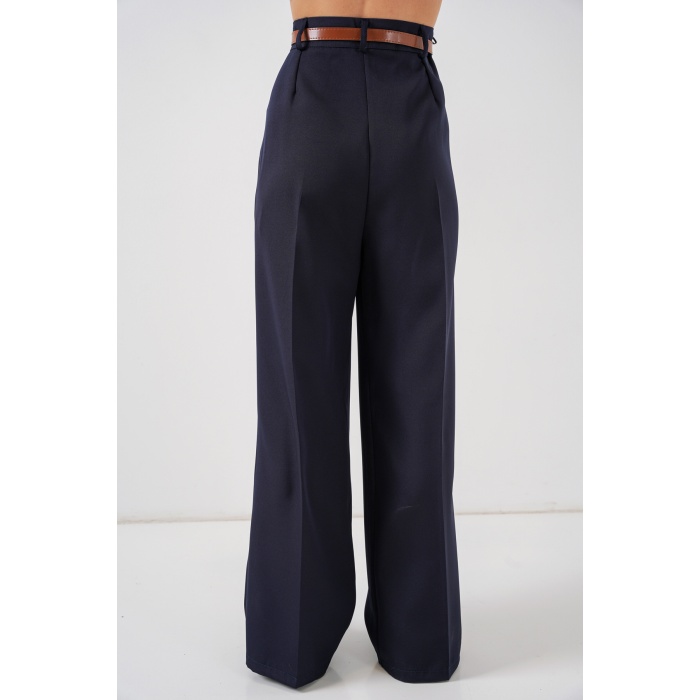 Kadın Yüksek Bel Palazzo Pantolon 30051 - Lacivert