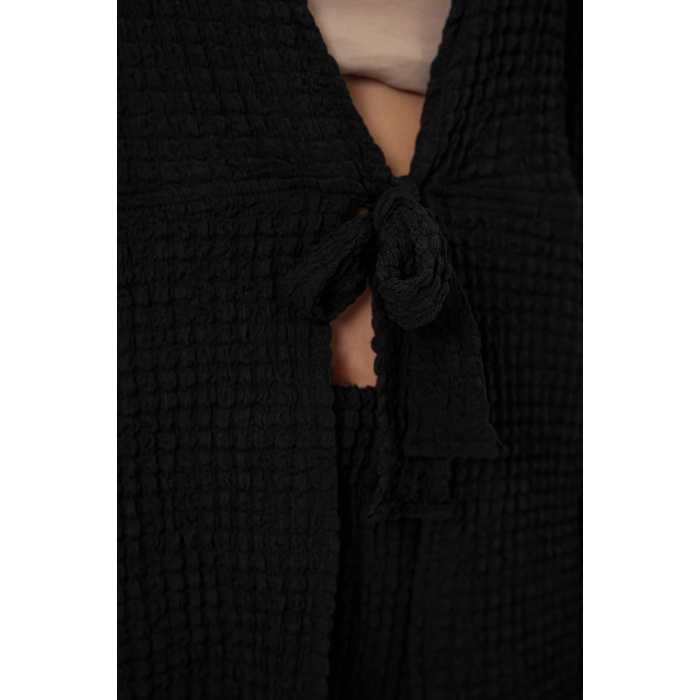 Kadın Örme Bluz Pantolon İkili Takım 30052 - Siyah