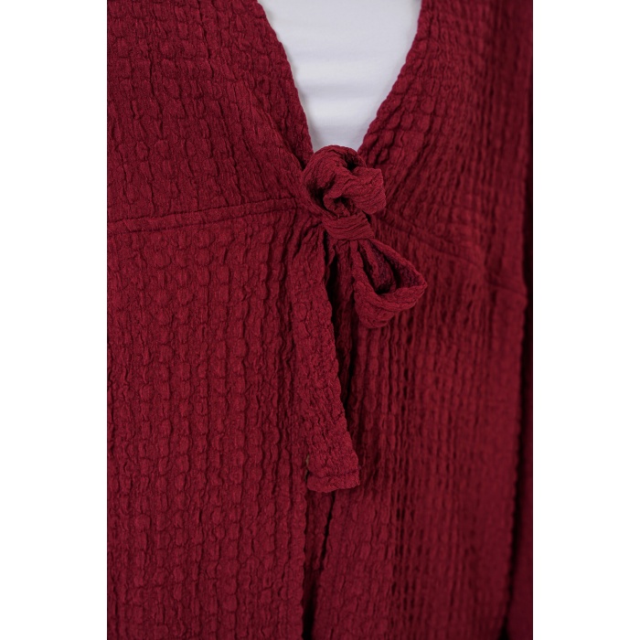 Kadın Örme Bluz Pantolon İkili Takım 30052 - Bordo