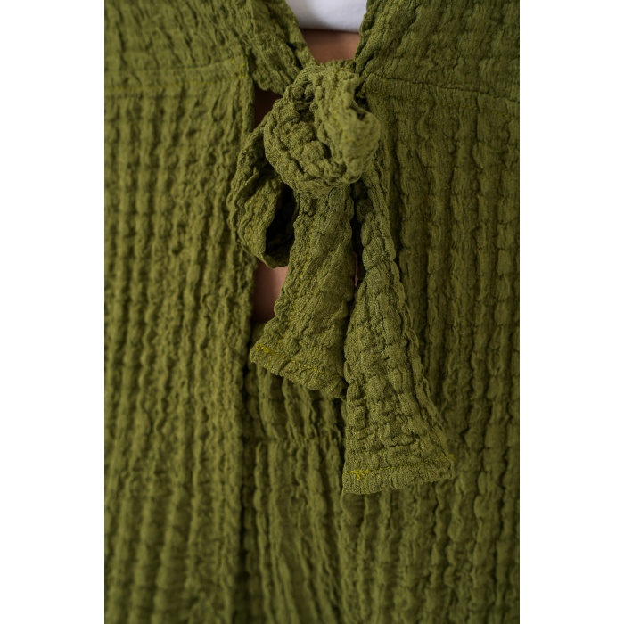 Kadın Örme Bluz Pantolon İkili Takım 30052 - E.Yeşil