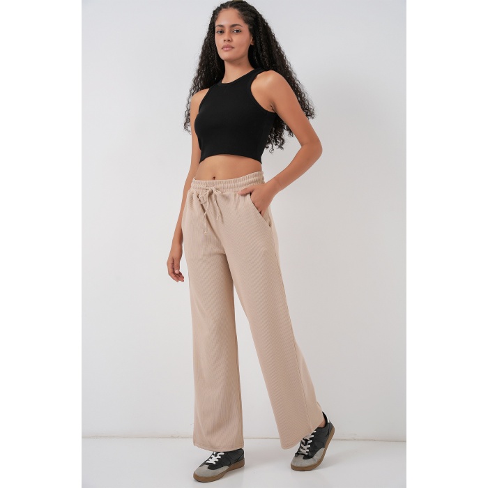 Kadın Fitilli Pantolon 30053 - Bej