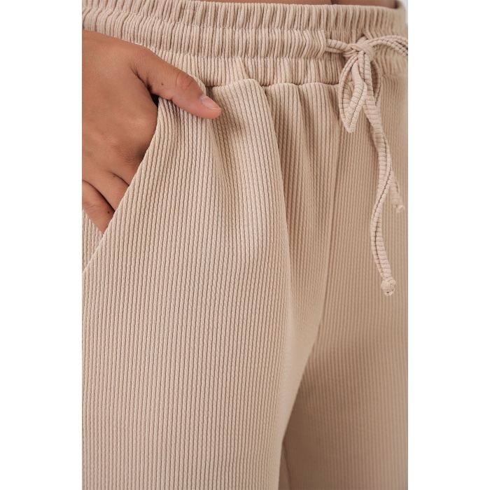 Kadın Fitilli Pantolon 30053 - Bej