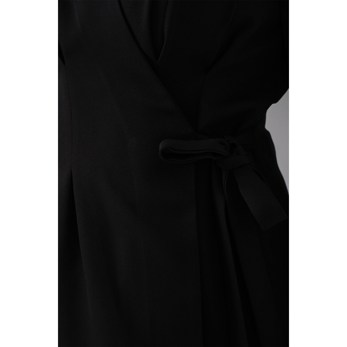 Kadın Kimono Pantolon Kumaş Takım 30054 - Siyah