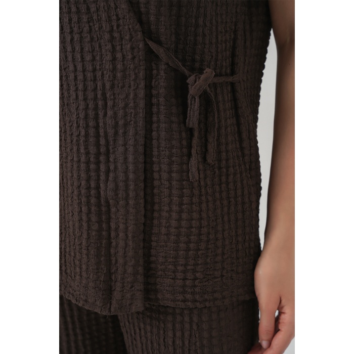 Kadın Örme İkili Takım 30064 - Kahverengi