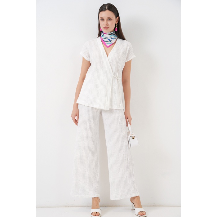 Kadın Örme İkili Takım 30064 - Beyaz