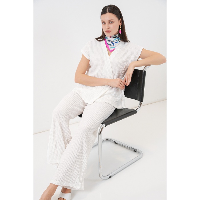 Kadın Örme İkili Takım 30064 - Beyaz