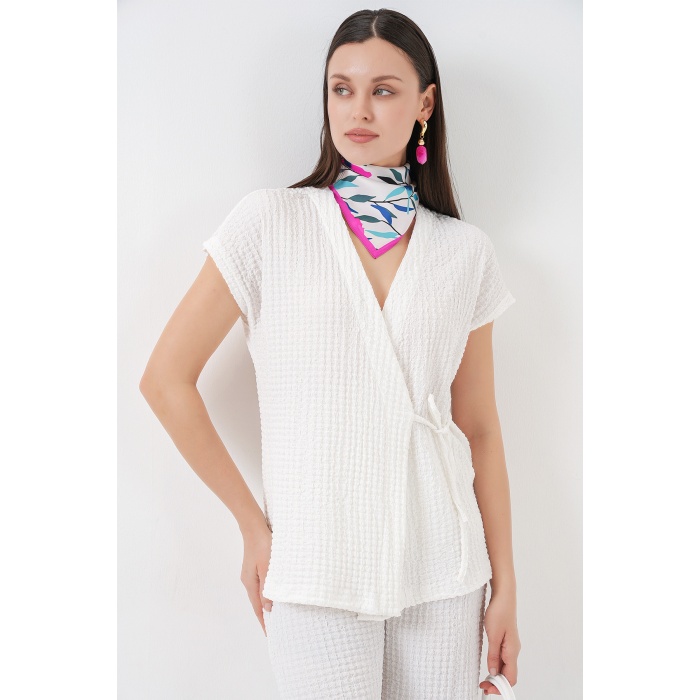 Kadın Örme İkili Takım 30064 - Beyaz