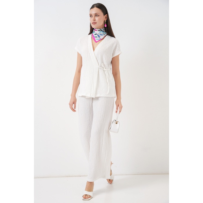 Kadın Örme İkili Takım 30064 - Beyaz