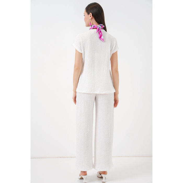 Kadın Örme İkili Takım 30064 - Beyaz