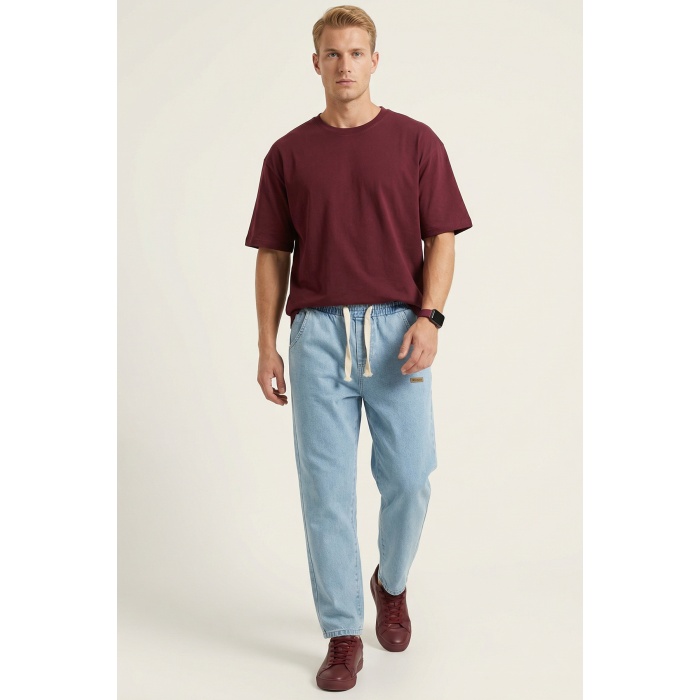 Erkek Rahat Kesim Baggy Jean Pantolon 30073 - Mavi