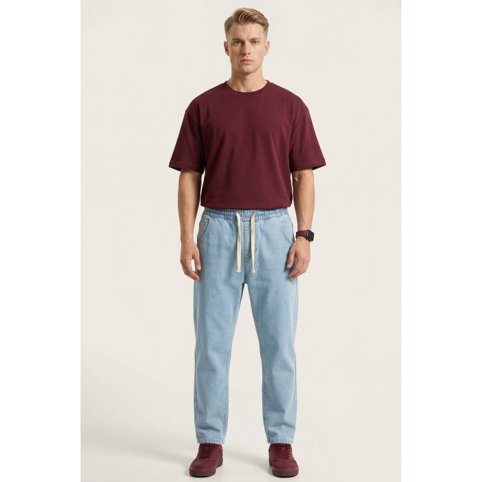 Erkek Rahat Kesim Baggy Jean Pantolon 30073 - Mavi