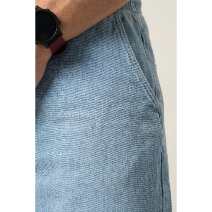Erkek Rahat Kesim Baggy Jean Pantolon 30073 - Mavi