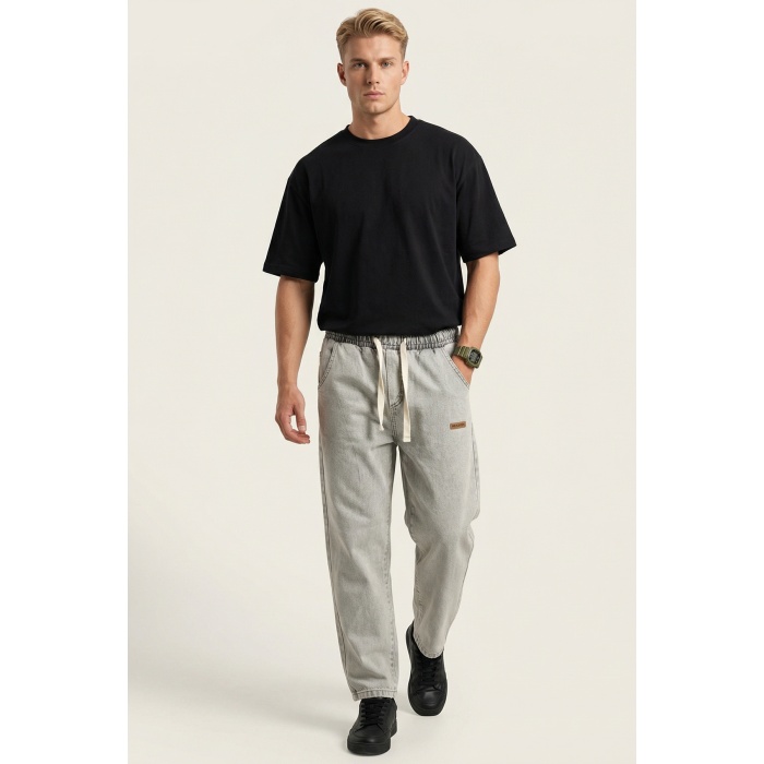 Erkek Rahat Kesim Baggy Jean Pantolon 30073 - Taş