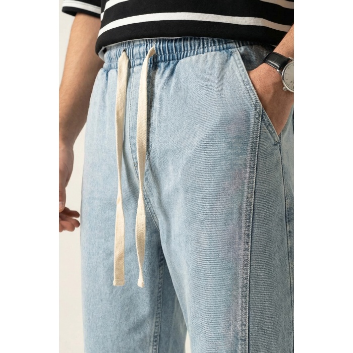 Erkek Rahat Kesim Baggy Jean Pantolon 30074 - Mavi