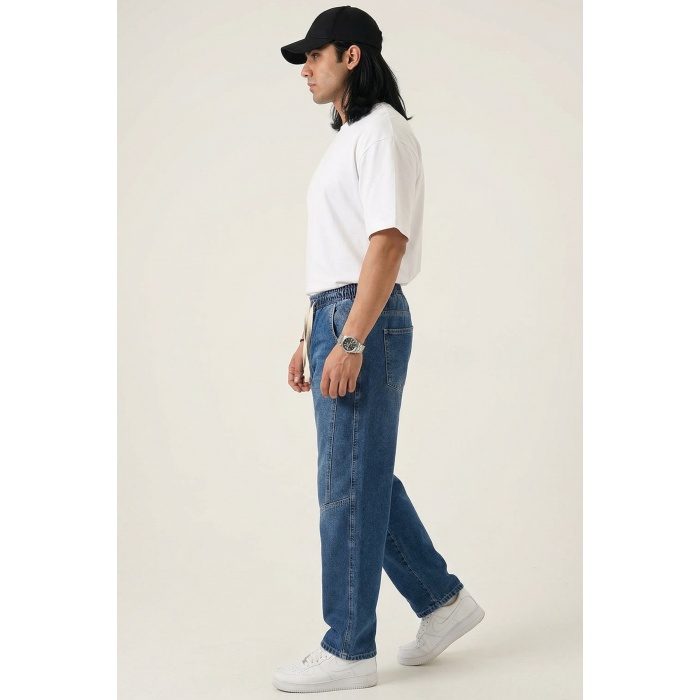 Erkek Rahat Kesim Baggy Jean Pantolon 30074 - Lacivert