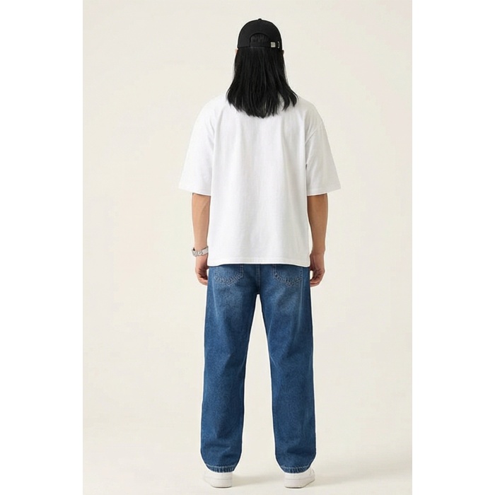 Erkek Rahat Kesim Baggy Jean Pantolon 30074 - Lacivert