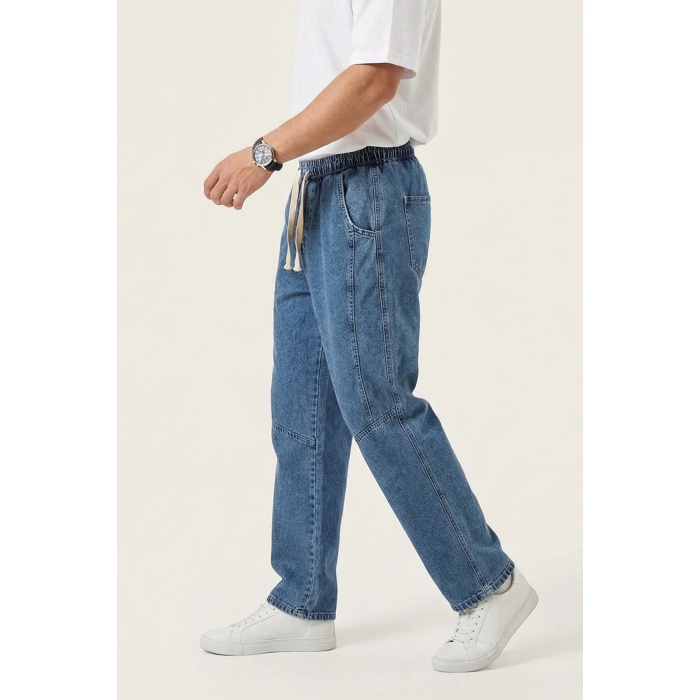 Erkek Rahat Kesim Baggy Jean Pantolon 30074 - İndigo