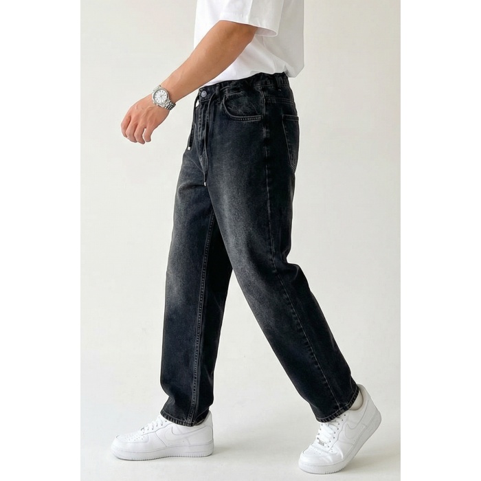 Erkek Rahat Kesim Baggy Jean Pantolon 30075 - Siyah
