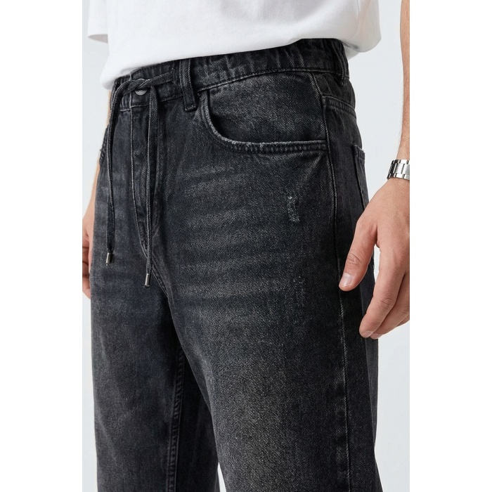Erkek Rahat Kesim Baggy Jean Pantolon 30075 - Siyah