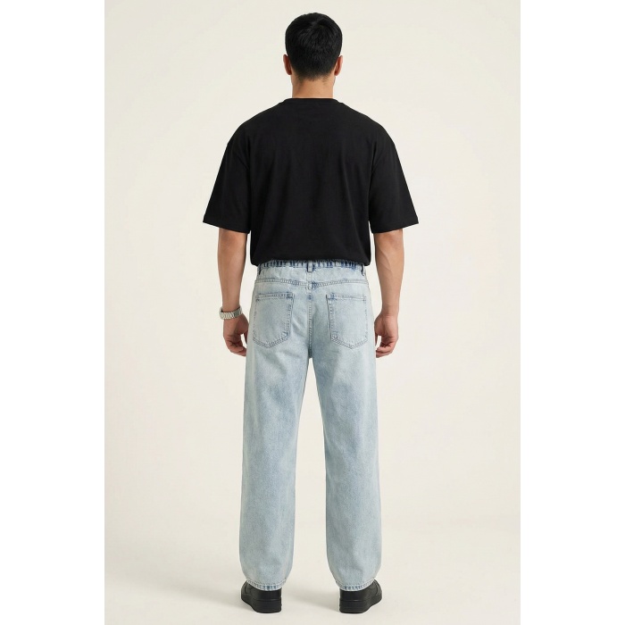 Erkek Rahat Kesim Baggy Jean Pantolon 30075 - Mavi