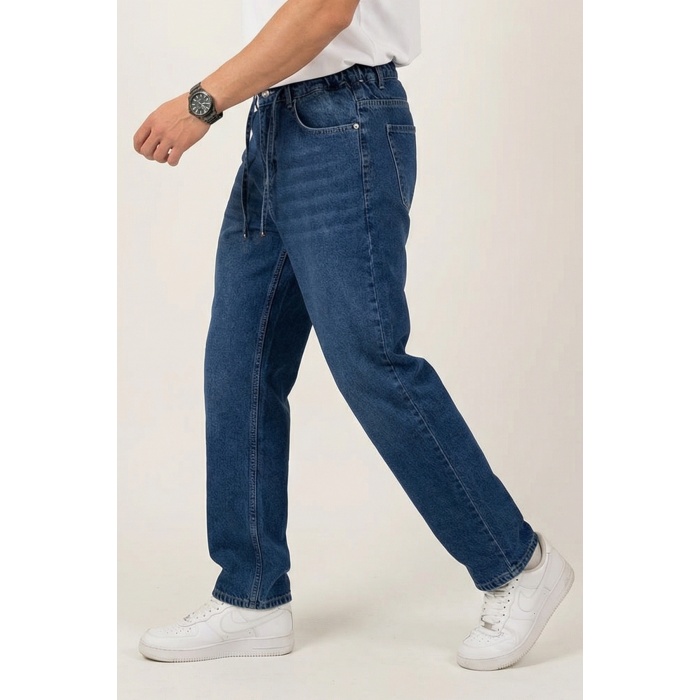 Erkek Rahat Kesim Baggy Jean Pantolon 30075 - Lacivert