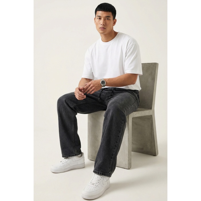 Erkek Rahat Kesim Baggy Jean Pantolon 30075 - Antrasit
