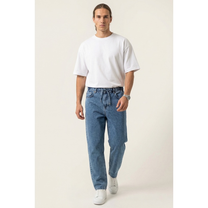 Erkek Rahat Kesim Baggy Jean Pantolon 30075 - İndigo