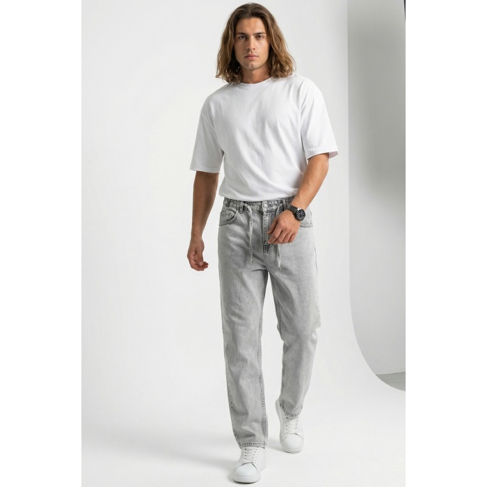 Erkek Rahat Kesim Baggy Jean Pantolon 30075 - Taş