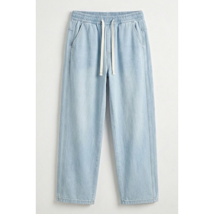 Erkek Rahat Kesim Baggy Jean Pantolon 30076 - Mavi